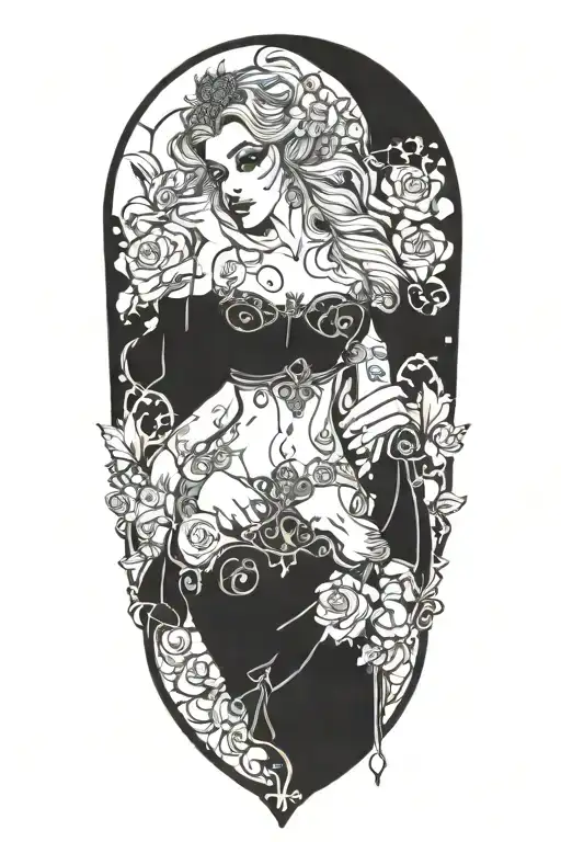 fortuna goddess sexy fit tattoo design idea