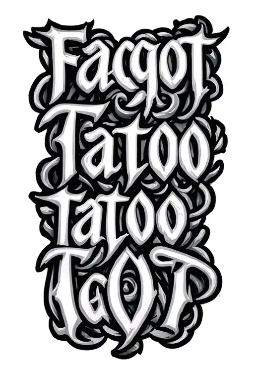 "Faggot" word tattoo design idea