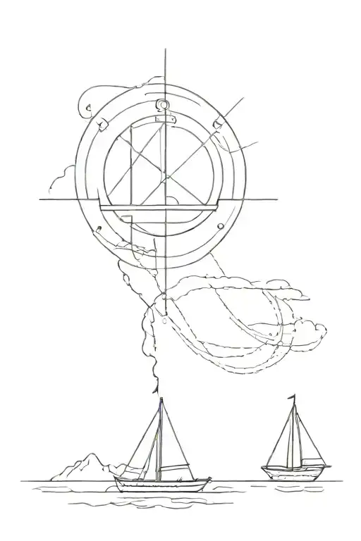 maritime concept tattoo design idea