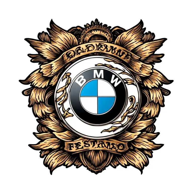 bmw logo incorporated into the design tattoo design idea