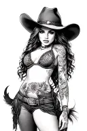 western, rodeo, cowgirl tattoo arm sleeve tattoo design idea