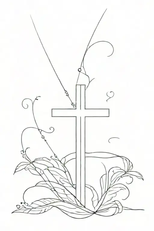 words and a cross tattoo tattoo design idea