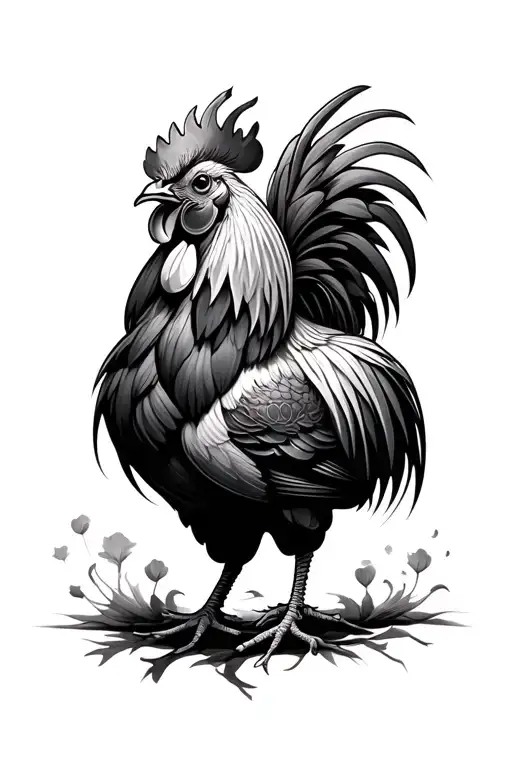 rooster chinese zodiac tattoo design idea