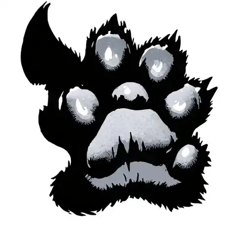 dog paw with DC Catwoman tattoo design idea