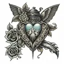 I heart image J tattoo design idea
