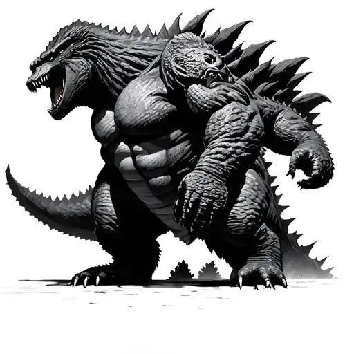 Godzilla and King Kong tattoo design idea
