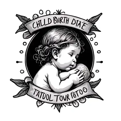 Child Birth Date tattoo design idea