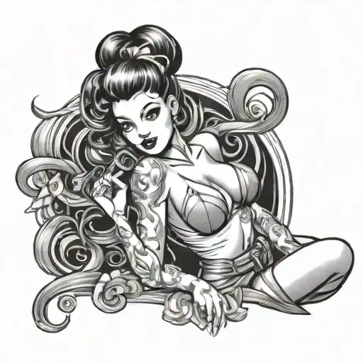 hentai pin up girls tattoo design idea