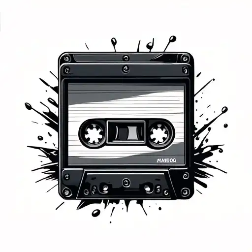 old school rap song tape tattoo design idea