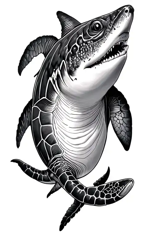 book turtle whale shark tattoo design idea