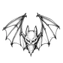 Bat with wings spread wide tattoo design idea