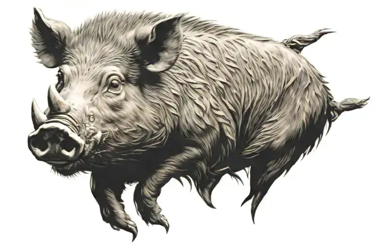 boar's head tattoo design idea