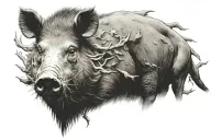boar's head tattoo design idea