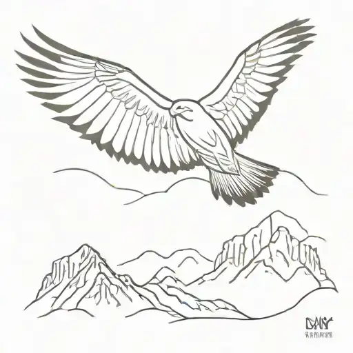 Andean Condor flying tattoo design idea