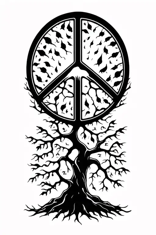 peace and lightining storm and time and nature.  double helix dna strand.  tree of life tattoo design idea