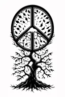 peace and lightining storm and time and nature.  double helix dna strand.  tree of life tattoo design idea