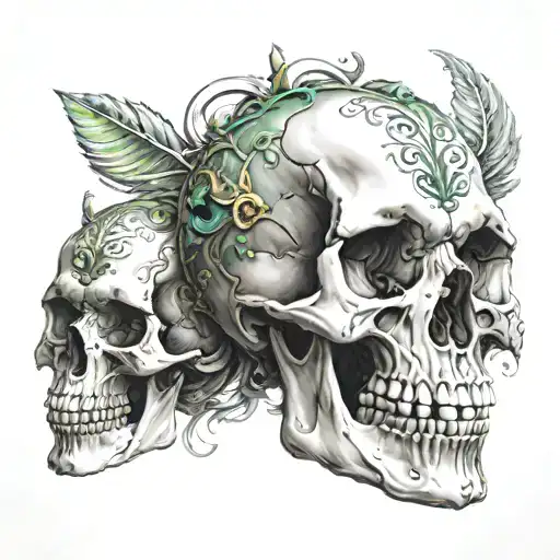 Skull that represent Envy  tattoo design idea
