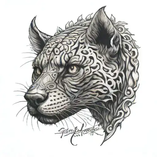 Lou's head with Gevaudan marker tattoo design idea