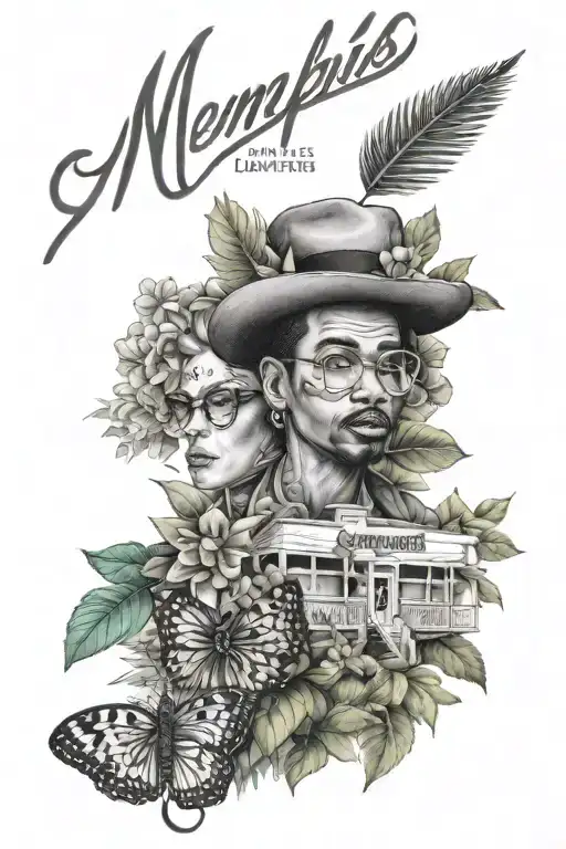 Names James & Memphis tattoo design idea
