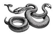 Skeleton of a snake and that indicates the skeleton of the entire snake with the fine and detailed lines tattoo design idea