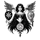 In memory of my daughter Kaylee and incorporating my daughters Cassandra and Ashley with protection symbols tattoo design idea