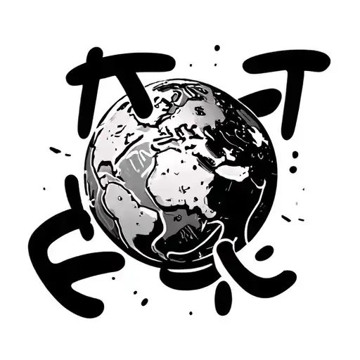 graffiti text Reese world above earth globe tattoo design idea