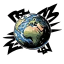 graffiti text Reese world above earth globe tattoo design idea