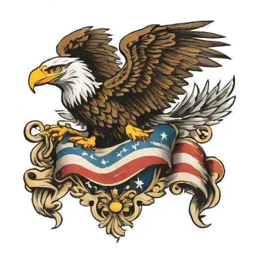 American flag, eagle, 1776, with the people tattoo design idea