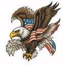 American flag, eagle, 1776, with the people tattoo design idea