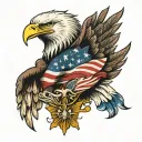 American flag, eagle, 1776, with the people tattoo design idea