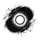 Space black hole tattoo design idea