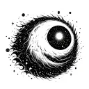 Space black hole tattoo design idea