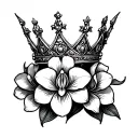 cattleya the ganster princess crown tattoo design idea
