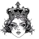 cattleya the ganster princess crown tattoo design idea