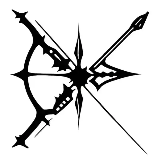 Create an image combining the wow hunter class symbol with a crossbow instead tattoo design idea
