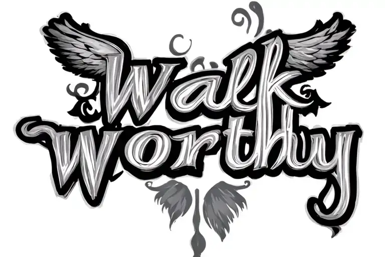 walk worthy scripted tattoo design idea