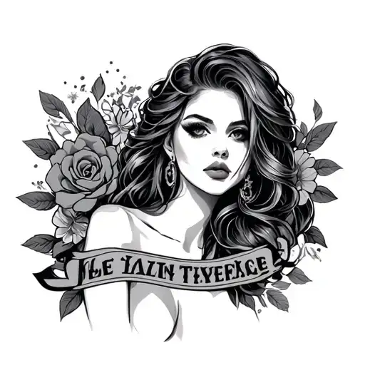 sexy pale girl, petite, big boobs, wide name tattoo tattoo design idea