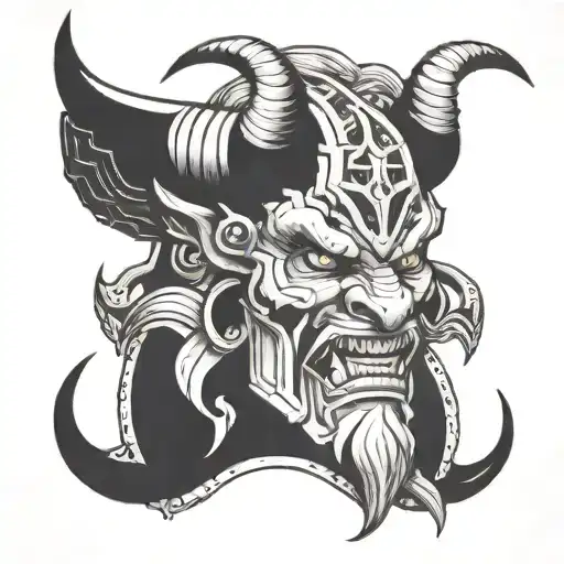 taurus demon prison unit tattoo design idea