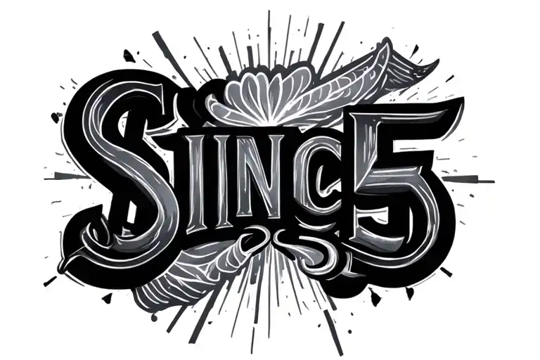 "Since 1985" negative font surrounded tattoo design idea