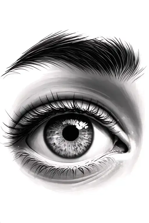 Eye without eyebrows tattoo design idea