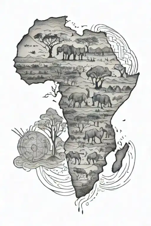 Africa map tattoo tattoo design idea