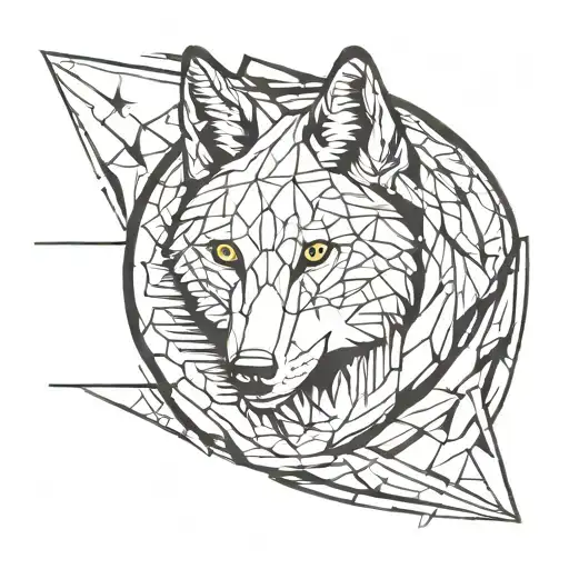 gods eyes with God plan un loup tattoo design idea
