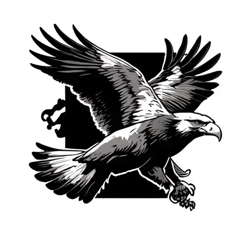 seaman with an eagle soaring tattoo design idea