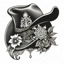 Australian cowboy hat tattoo design idea