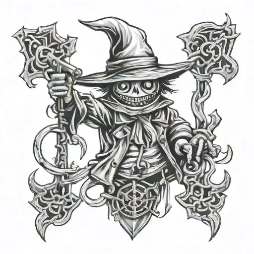 scarecrow uzi tattoo design idea