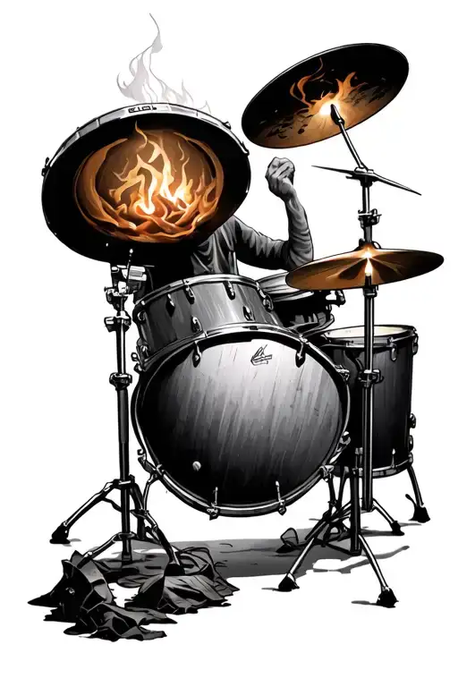 burnt forest rip drummer brother tattoo design idea