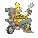 futurama bender with homer simpson smoking a backwood tattoo design idea