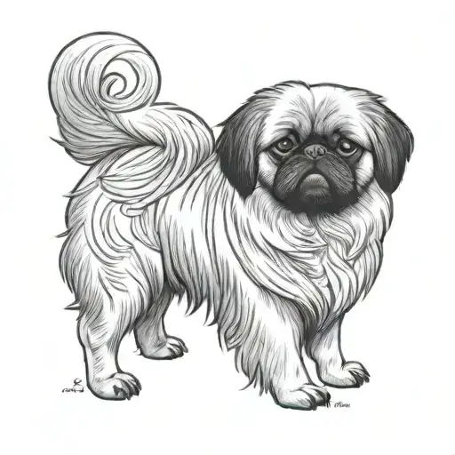 My daughter, my pet Pekingese breed, just passed away today I am sad and she is in heaven tattoo design idea