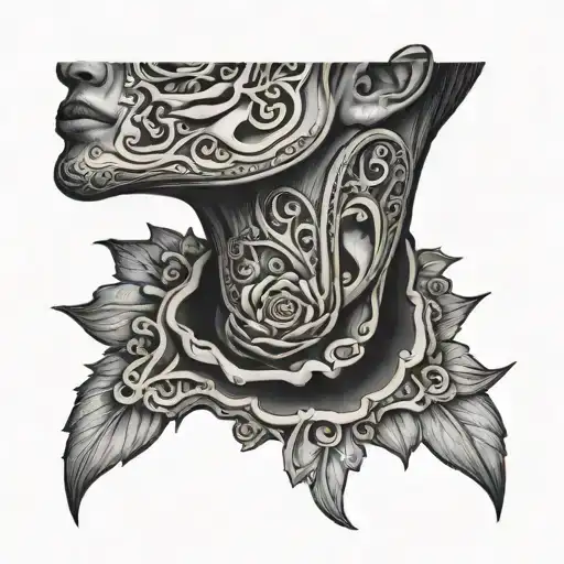 Throat tattoo design idea