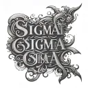 sigma text tattoo design idea
